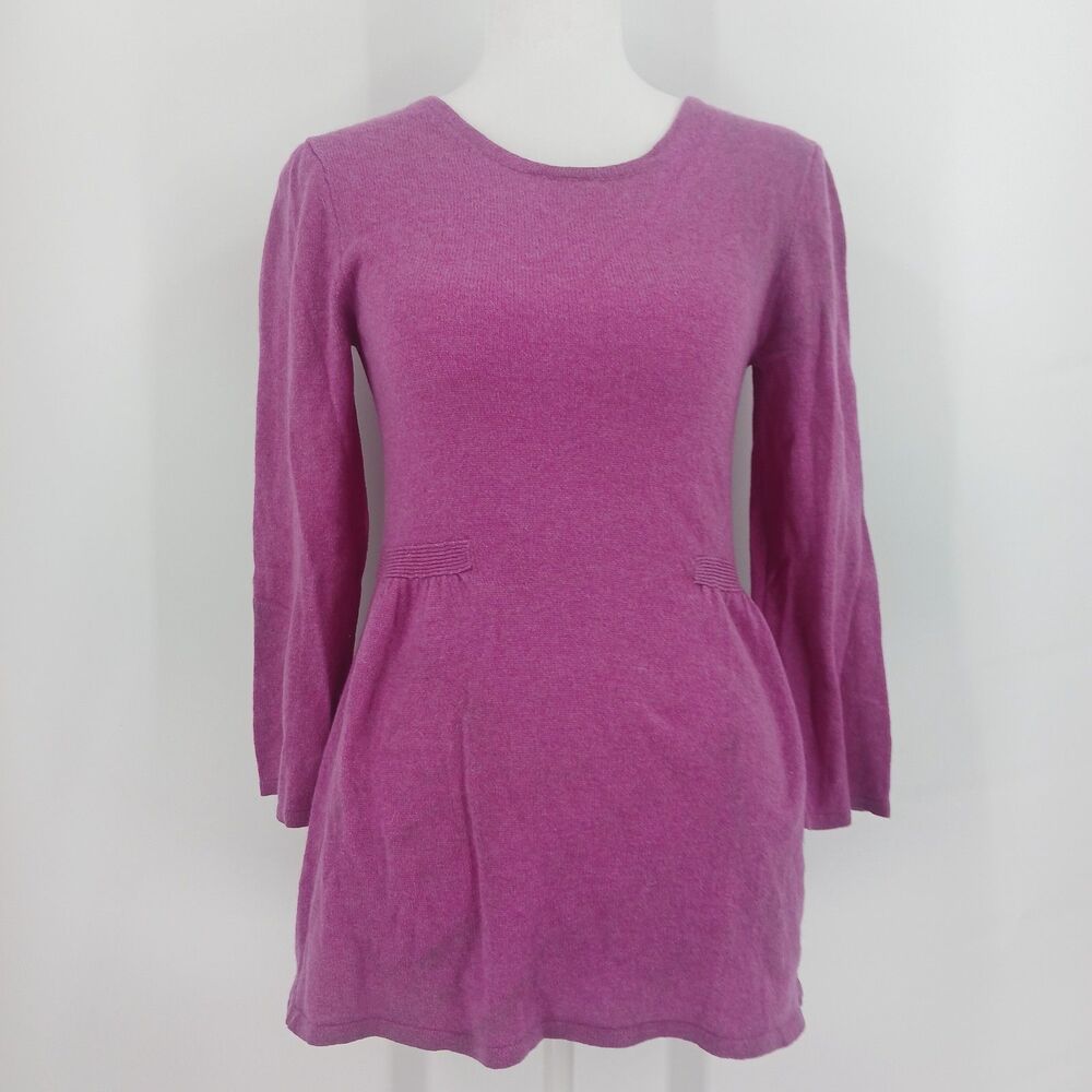 J. Crew Womens Purple Cashmere Long Sleeve Sweater Dress Size Small